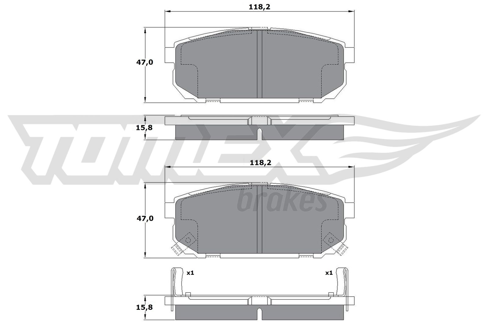 Sada brzdových platničiek kotúčovej brzdy TOMEX Brakes